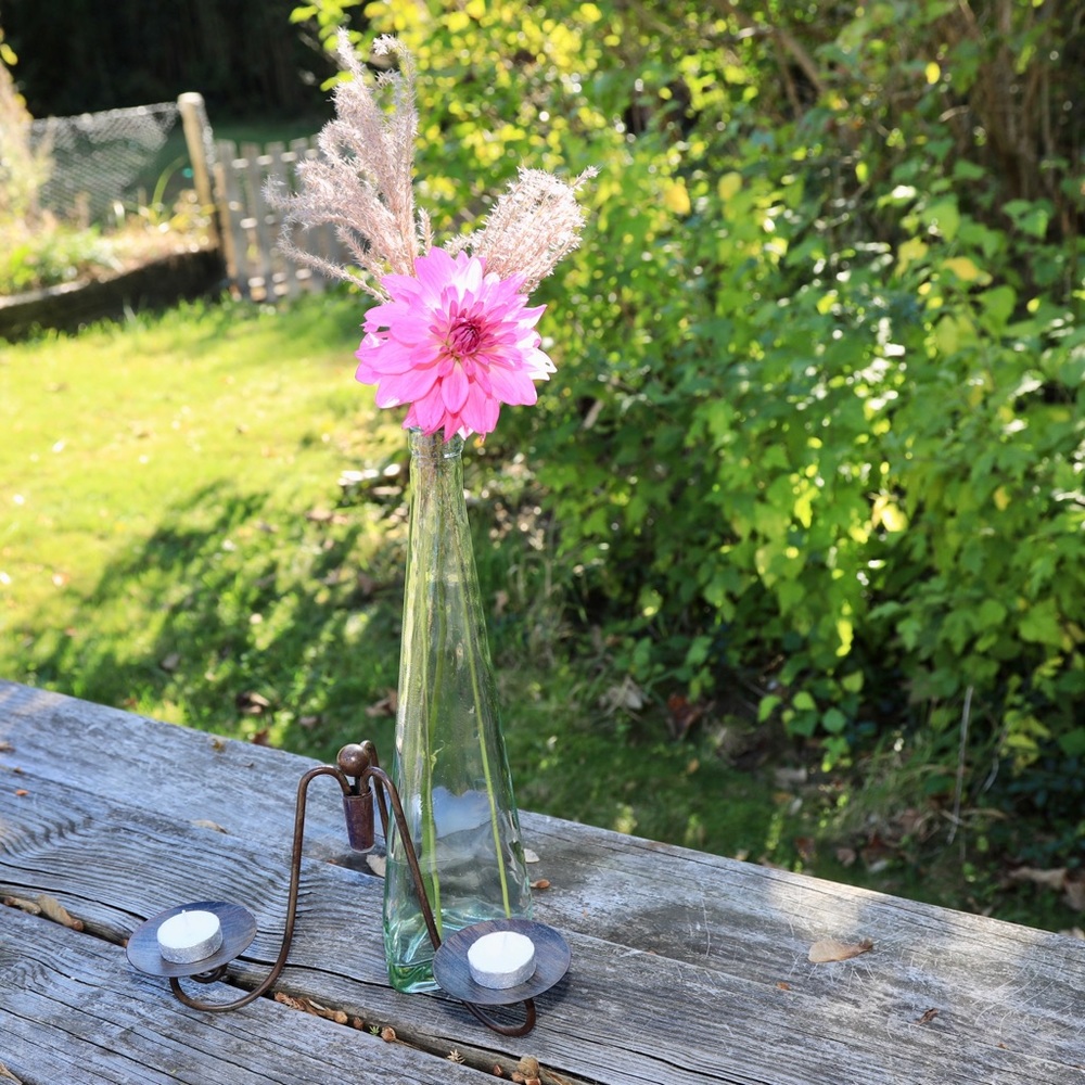Triangular Glass Vase Candelabra - Picture 4 of 11